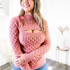 BiBi Women's Rose Cowl Neck Sweater